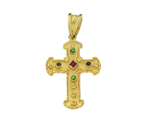 Σταυρός σε Ασήμι Επίχρυσο 925°  Ορθογώνιος με Ζιργκόν από τη συλλογή 