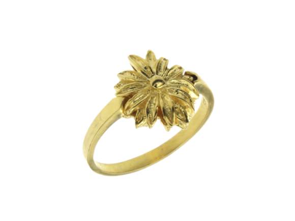 Δαχτυλίδι σε Ασήμι Επίχρυσο 925°  Λουλούδι  από τη Συλλογή 