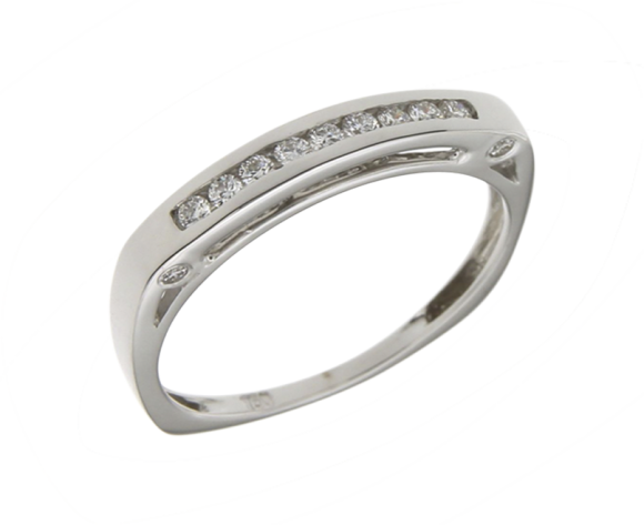 Δαχτυλίδι σε Λευκόχρυσο 18Κ Σειρέ Τετραγωνισμένο με Διαμάντια
