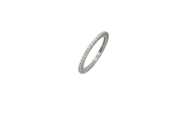 Δαχτυλίδι σε λευκόχρυσο 18Κ ολόβερο λεπτό συρματερό με διαμάντια