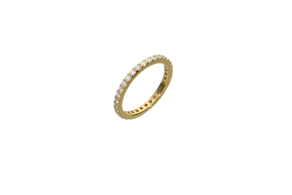 Δαχτυλίδι σε χρυσό 18Κ ολόβερο λεπτό με διαμάντια κοπής μπριγιάν.