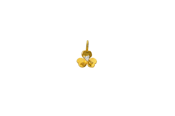 Μενταγιόν σε χρυσό 14Κ ένα λουλούδι με Ζιργκόν