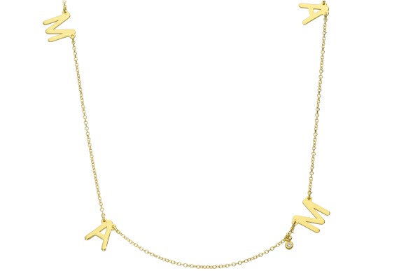 Κολιέ σε χρυσό 14Κ με ΜΑΜΑ και ένα διαμαντάκι