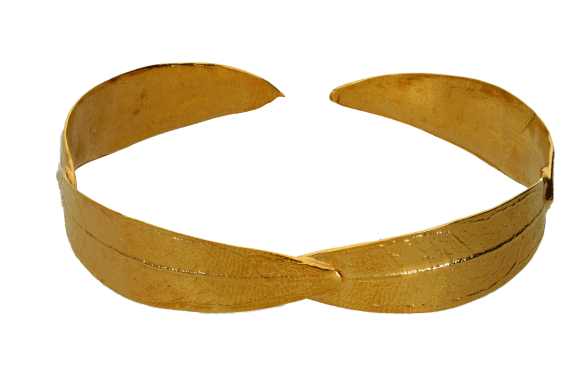 Βραχιόλι ανοιχτό σε επιχρυσωμένο ασήμι 925° με φύλλα ελιάς