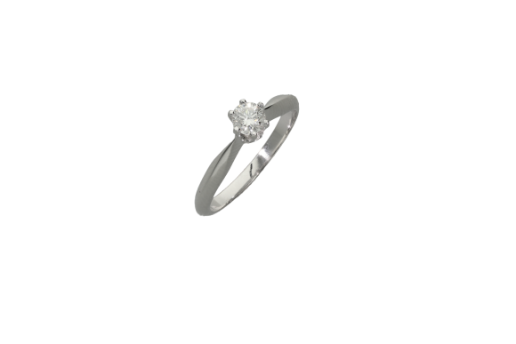 Δαχτυλίδι σε λευκόχρυσο 18Κ μονόπετρο σχέδιο αμερικέν με διαμάντι