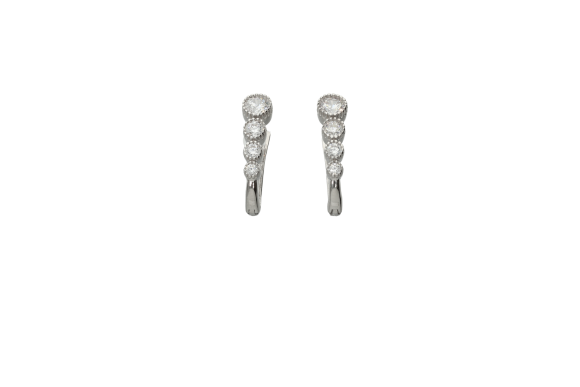 Σκουλαρίκια σε λευκόχρυσο 14Κ κρίκος με τέσσερα ζιργκόν ντεγκραντε