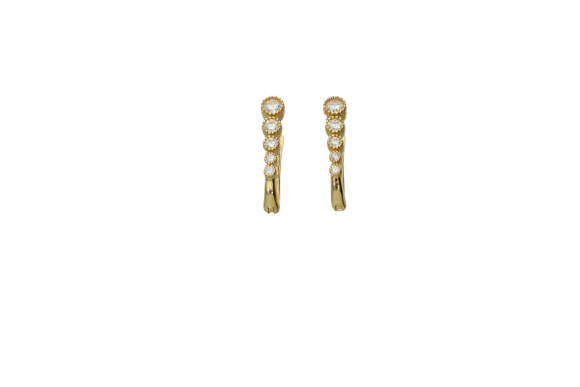 Σκουλαρίκια σε χρυσό 14Κ κρίκος με τέσσερα ζιργκόν ντεγκραντέ