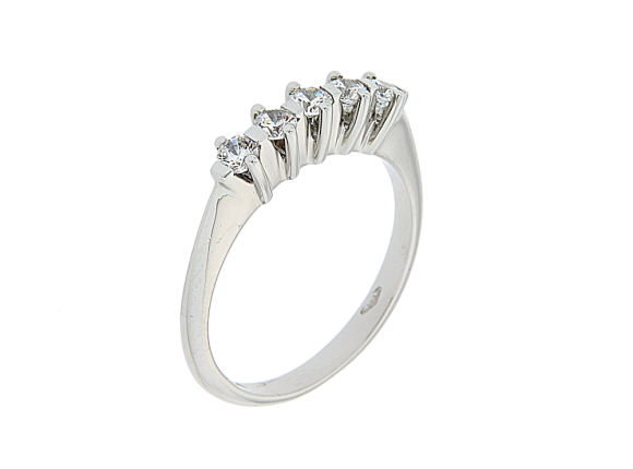 Δαχτυλίδι σε Λευκόχρυσο Κ14 Σειρέ με Ζιργκόν  
