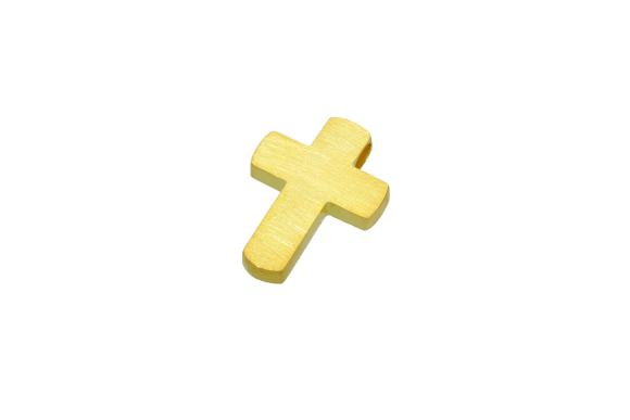 Σταυρός Βάπτισης για αγόρι σε Χρυσό 14K Ορθογώνιος ματ φαρδύς με καμπυλωτές άκρες