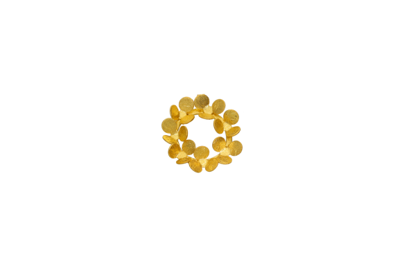 Μενταγιόν σε χρυσό 14Κ  στεφανάκι από λουλούδια 