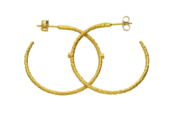 Σκουλαρίκια σε χρυσό 18Κ κρίκοι χειροποίητοι με διαμαντάκια