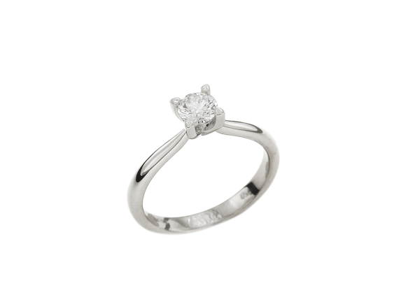 Δαχτυλίδι σε λευκόχρυσο 18Κ, Μονόπετρο, V ανοιχτό με λεπτή, στρογγυλεμένη και ντεγκραντέ γάμπα  με διαμάντι GIA 2386467633