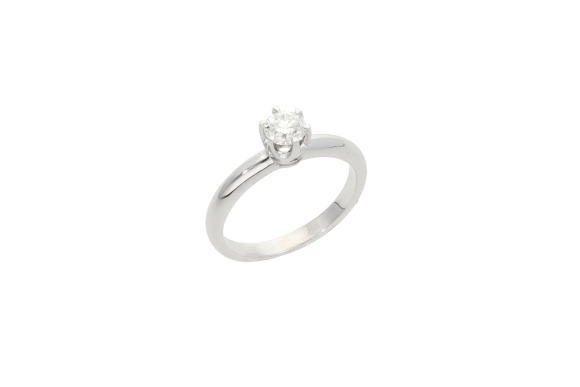 Δαχτυλίδι μονόπετρο σε λευκόχρυσο 18Κ με καστόνι τύπου αμερικέν και διαμάντι κοπής μπριγιάν 0,50ct GIA7383828725