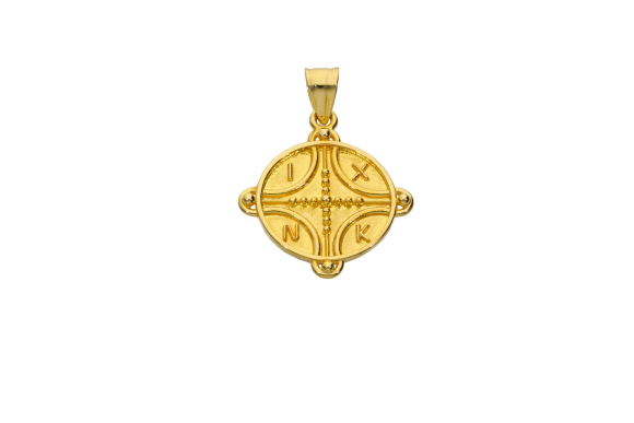 Κωνσταντινάτο σε χρυσό 14Κ με ΙΧΝΚ από την μία πλευρά και Αγ. Κωνσταντίνο και Αγ. Ελένη από την άλλη