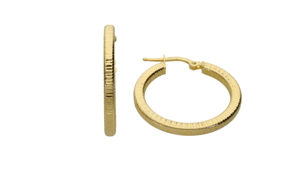 Σκουλαρίκια σε χρυσό 14Κ στρογγυλοί με ανάγλυφη επιφάνεια