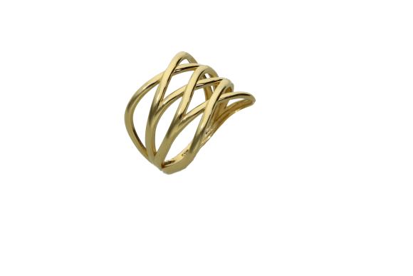 Δαχτυλίδι σε χρυσό 14Κ με πλεκτό εφέ