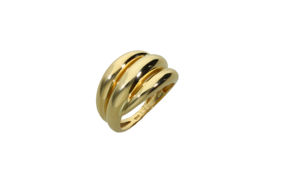 Δαχτυλίδι σε χρυσό 14Κ με τρία πομπέ στελέχοι