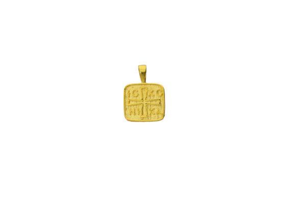 Κωνσταντινάτο σε χρυσό 14Κ τετράγωνο με ΙΝΚΑ