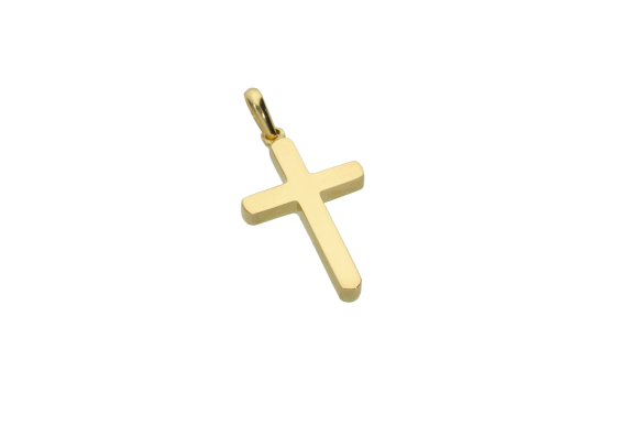 Σταυρός Βάπτισης για αγόρι σε χρυσό 14Κ κλασσικός, καρέ  με στρογγυλεμένες άκρες