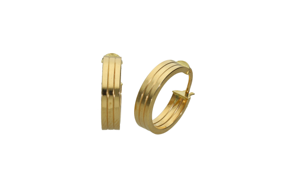 Σκουλαρίκια κρίκοι σε xρυσό 14Κ φ17 mm με 3 λάμες