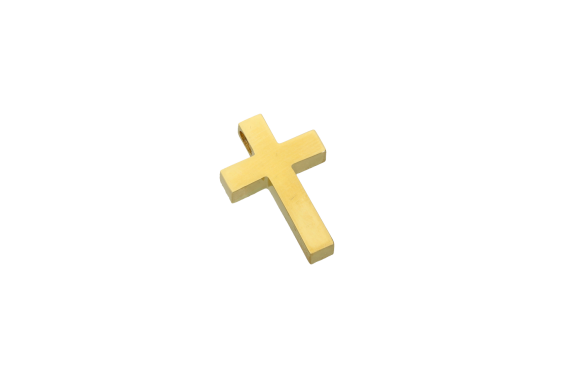 Σταυρός Βάπτισης για αγόρι σε χρυσό 14Κ ορθογώνιος καρέ διαχρονικός και γυαλιστερός