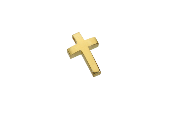 Σταυρός Βάπτισης για αγόρι σε χρυσό 14Κ ορθογώνιος πομπέ διαχρονικός και γυαλιστερός
