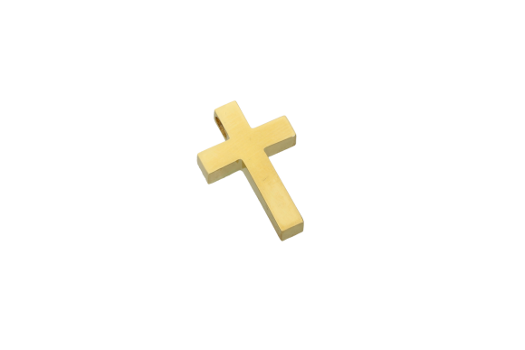 Σταυρός βάπτισης για αγόρι σε χρυσό 18Κ ορθογώνιος καρέ διαχρονικός και γυαλιστερός