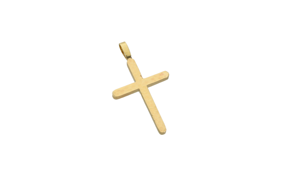 Σταυρός Βάπτισης για αγόρι σε χρυσό Κ14 σφυρήλατος με στρογγυλεμένες άκρες