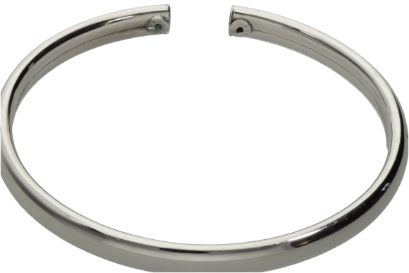 Βραχιόλι ανδρικό σε ασήμι 925° οβάλ χειροπέδα γυαλιστερή ανοιχτή ελαστική