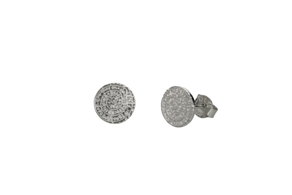 Σκουλαρίκια σε ασήμι 925° Δίσκος της Φαιστού μίνι πάνω στο αυτί