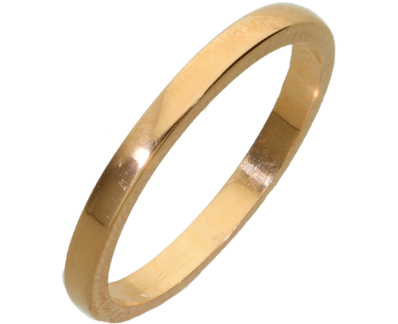 Βέρες γάμου χρυσές ροζ 14Κ Βέρα κλασική 2χιλ ελαφρώς πομπέ πλατιά γυαλιστερή