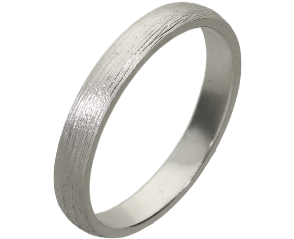 Βέρες Γάμου λευκόχρυσες 14Κ,  Βέρα πομπέ 3,5χιλ με οριζόντιες λεπτές ρίγες