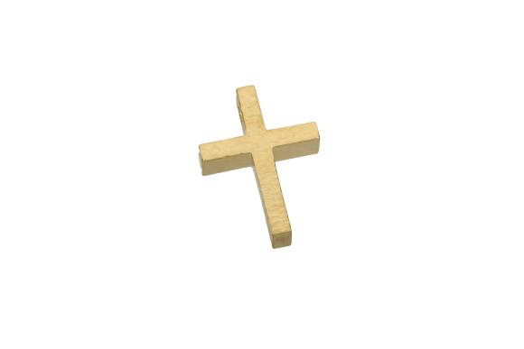 Σταυρός Βάπτισης για αγόρι σε χρυσό Κ14 σφυρήλατος ορθογώνιος