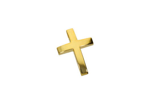 Σταυρός για βάφτιση αγοριού σε Χρυσό 14K ορθογώνιος πομπέ με κρυφό κρίκο