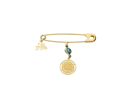 Παραμάνα σε επιχρυσωμένο ασήμι 925° με ICXCNIKA ματάκι και 