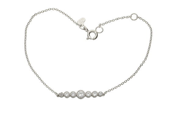 Βραχιόλι σε λευκόχρυσο 9Κ με ντεγκραντέ ζιργκόν