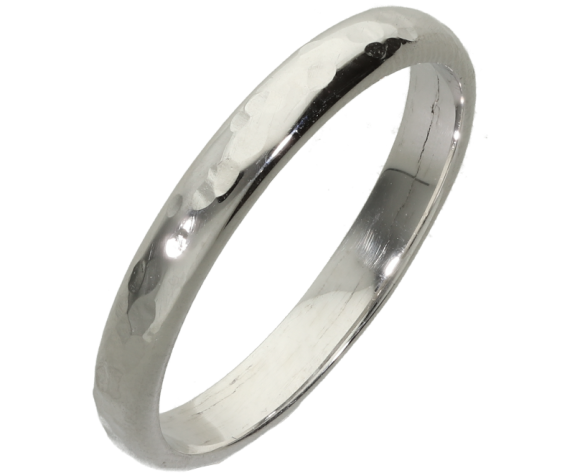 Βέρες Γάμου λευκόχρυσες 14Κ, βέρα χειροποίητη σφυρήλατη 3,5χιλ