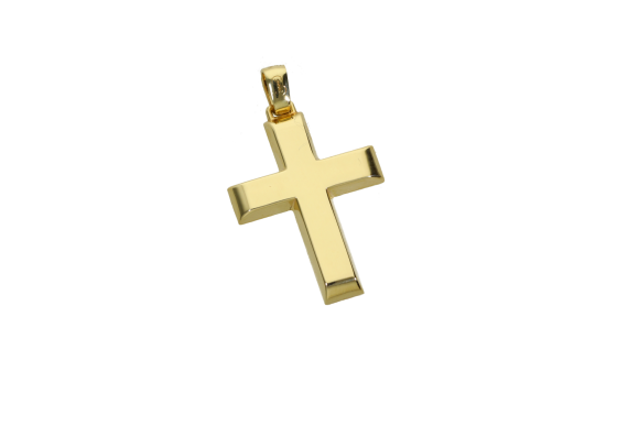 Σταυρός Ανδρικός Βαπτιστικός για Αγόρι σε χρυσό 14Κ ορθογώνιος κλασσικός πλατύς