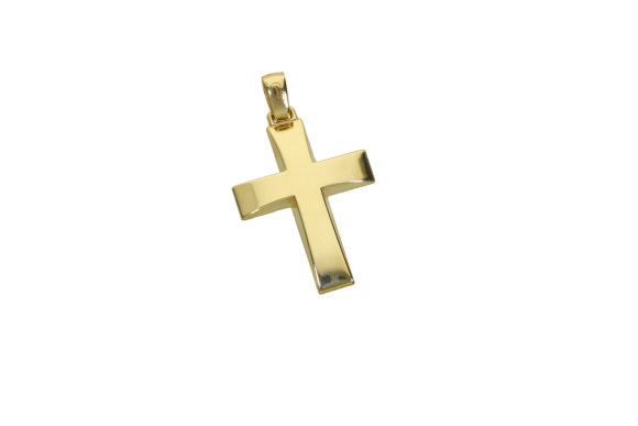 Σταυρός Ανδρικός Βαπτιστικός για Αγόρι σε χρυσό 14Κ κλασσικός ορθογώνιος πομπέ