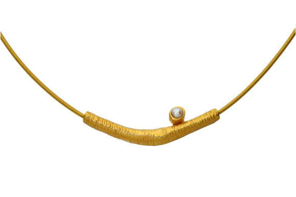 Κολιέ σε επιχρυσωμένο ασήμι 925° έλασμα με μαργαριτάρι