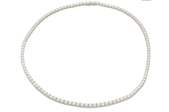 Κολιέ σε ασήμι 925° κλασική ριβιέρα 3,5χιλ με καστόνια γύρω γύρω