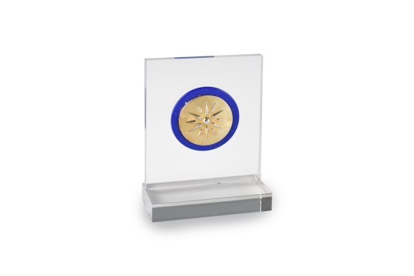 Πρες Παπιέ Γωνιά από πλέξι γκλας με 12άκτινο αστέρι της Βεργίνας πάνω σε λάπις λαζουλί 8,5/11,5/4