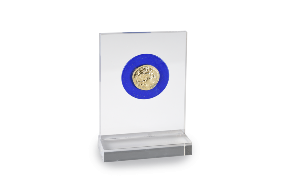 Πρες Παπιέ Γωνιά από πλέξι γκλας με νόμισμα Αλεξάνδρος Λυσιμάχου πάνω σε λάπις λαζουλί 8,5/12,5/4