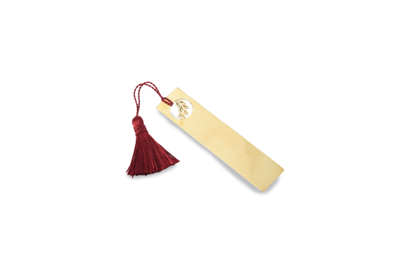 Σελιδοδείκτης σε Μπρούντζο 925 Πλακέτα ορθογώνια με κύκλο και κλαδί 