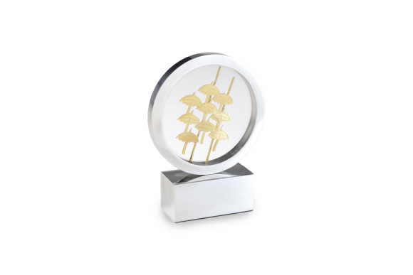 Διακοσμητικό αναμνηστικό σταντ σε κύκλο από αλουμίνιο με 9 ομπρέλες από ορείχαλκο