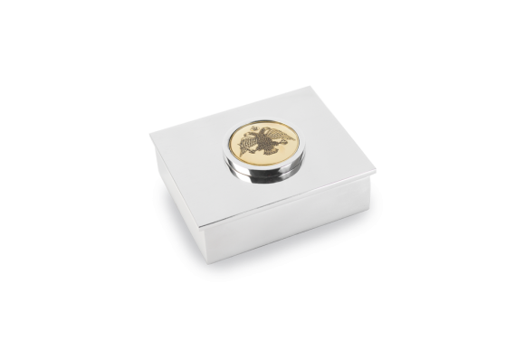 Κουτί σε αλουμίνιο, με μοτίβο με Δικέφαλο Αετό από ορείχαλκο