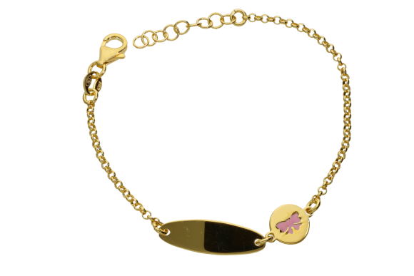 Ταυτότητα σε επιχρυσωμένο ασήμι 925° με πεταλούδα