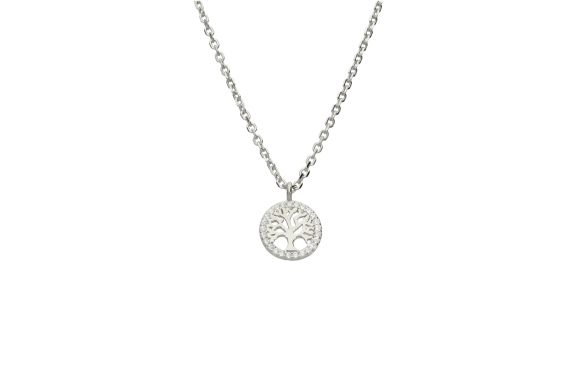 Κολιέ σε ασήμι 925° δέντρο με ζιργκόν