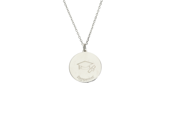 Κολιέ σε ασήμι 925° ένα καπέλο αποφοίτησης και δυνατότητα χάραξης στη πίσω πλευρά