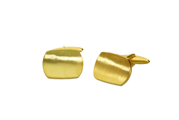 Μανικετόκουμπα σε ασήμι 925° επιχρυσωμένα, ορθογώνια με καμπύλες άκρες και κυρή επιφάνεια υπάρχει δυνατότητα χάραξης 